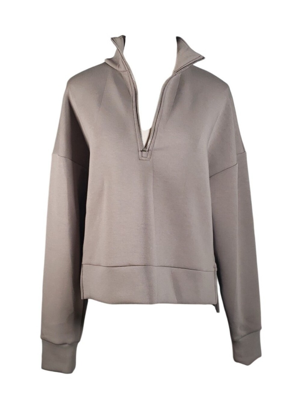 Calia Scuba Spacer Knit Mockneck Sweatshirt Quarter Zip M Sage Green Athletic